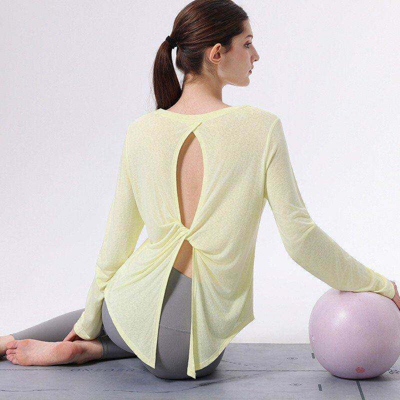 Yoga Fitness Top - Hollow out Long Sleeve Running Sports