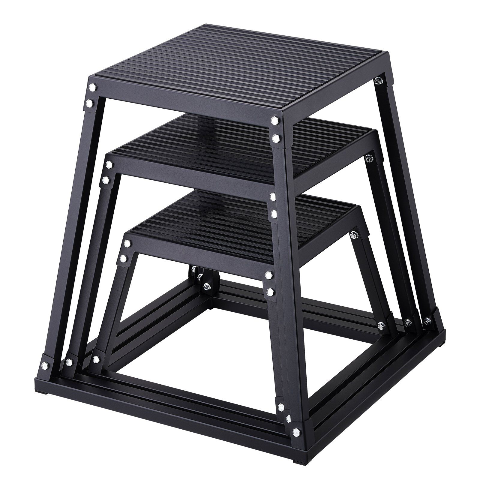 Plyo Jump Box - Adjustable Height Plyo Box 12x18x24in, Anti-Slip
