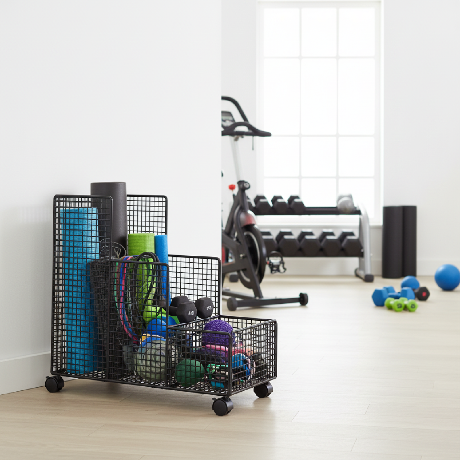 Yoga Fitness Resistance Band - Utility Cart Organizer for Yoga Blocks