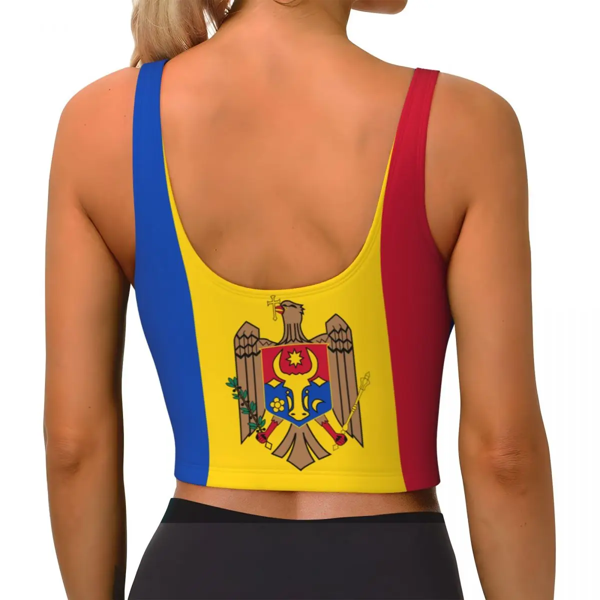 Moldova Flag Basic Tops Women  – Yoga Fitness Top recenzja i cena