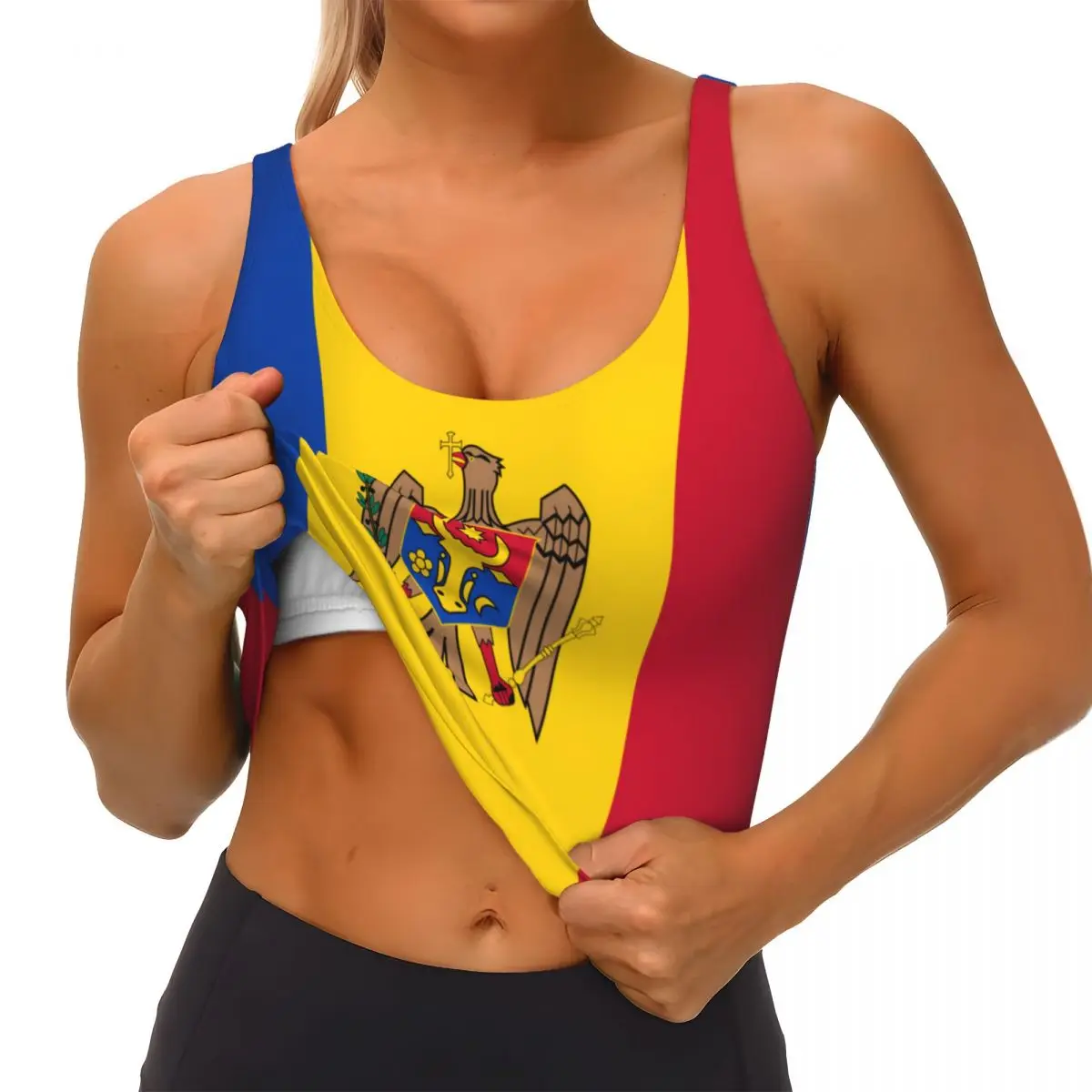 Moldova Flag Basic Tops Women  – Yoga Fitness Top recenzja i cena