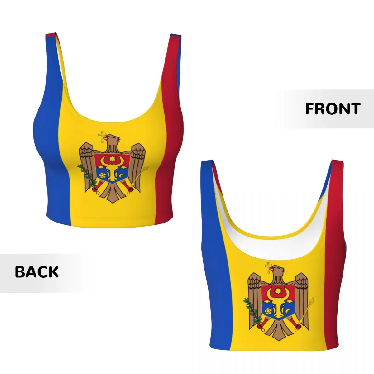 Moldova Flag Basic Tops Women  – Yoga Fitness Top recenzja i cena