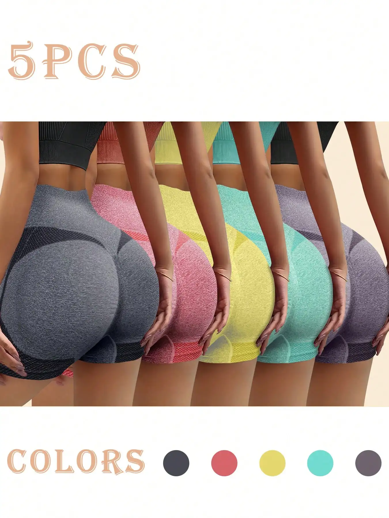 [Seamless Yoga Shorts] 5pcs Hi – Yoga Fitness Top recenzja i cena