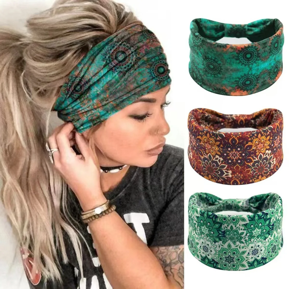 🌸Boho Mandala Flower Headband  – Yoga Fitness Band recenzja i cena