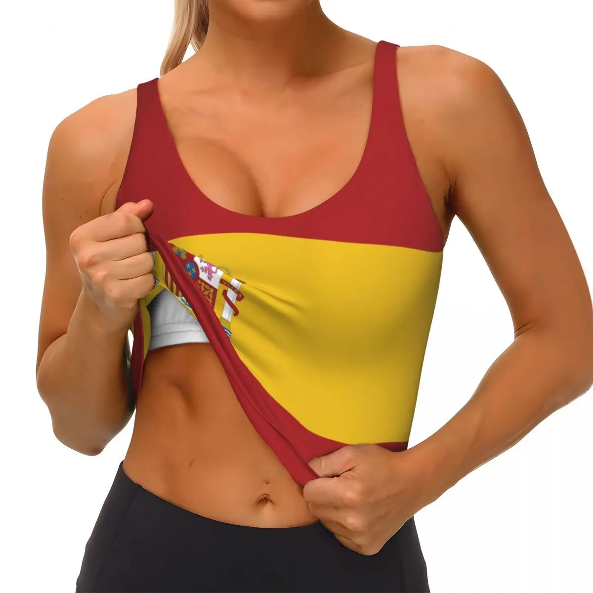 Spain Flag Basic Tops Women Sa – Yoga Fitness Top recenzja i cena
