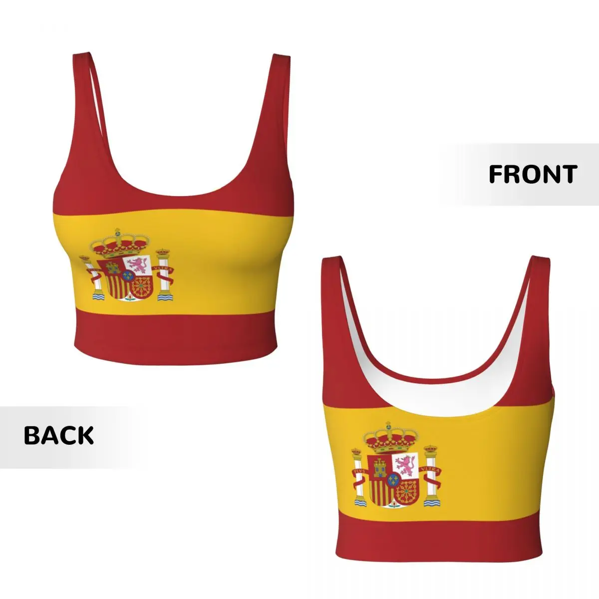 Spain Flag Basic Tops Women Sa – Yoga Fitness Top recenzja i cena